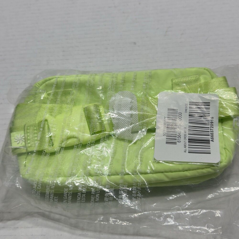 Athleta All About Crossbody Belt Bag Lime Green Power Of She Running Walking Gym - Picture 7 of 9